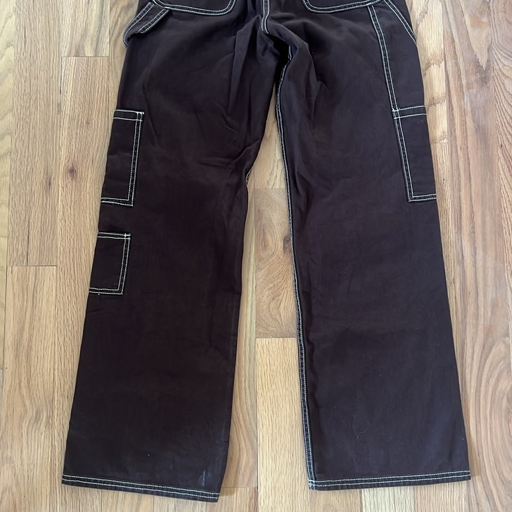Zara - brown contrast stitch cargo pants - size 2 - 100% cotton - Picture 5 of 9